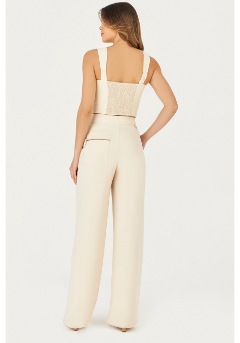 Cropped Deep Corset com Zíper - Flower Road