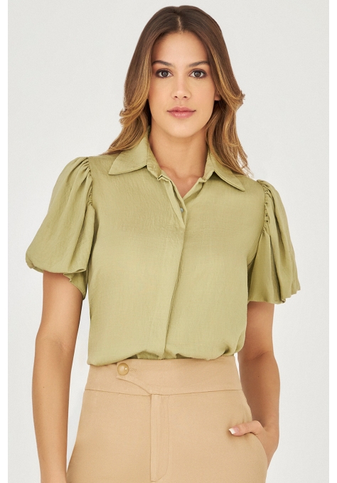 Blusa Deep com Manga Balonê - Flower Road