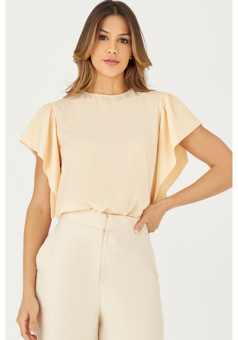 Blusa Deep Detalhe Franzido nas Mangas - Flower Road