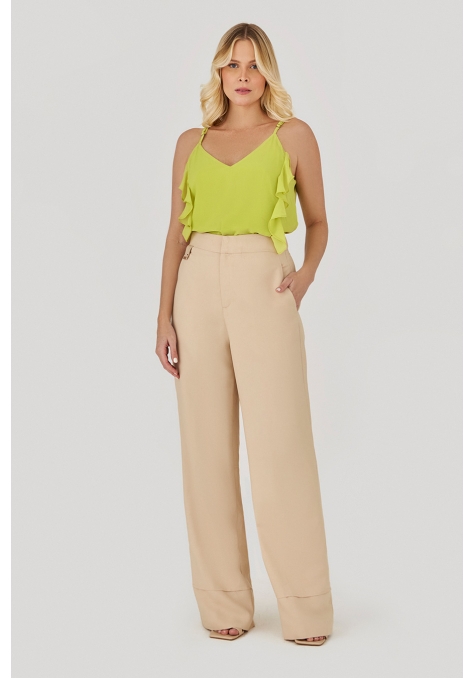 Calça Deep Alfaiataria com Detalhe Metal - Golden Hour
