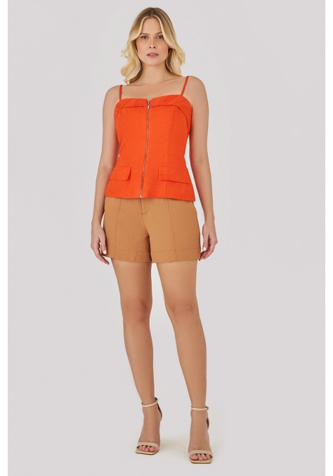 Blusa Deep com Detalhe Zíper - Golden Hour