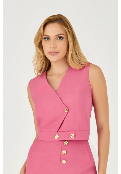Blusa Deep com Detalhe Botão Orgânico - Le Jardin