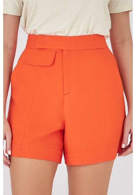 Short Deep Alfaiataria com Detalhe Lapela - Golden Hour
