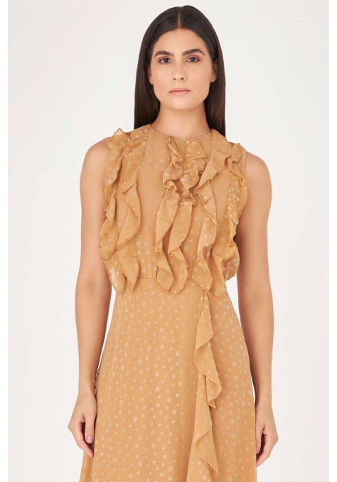Vestido Deep Midi com Babados Feminino - Luminous