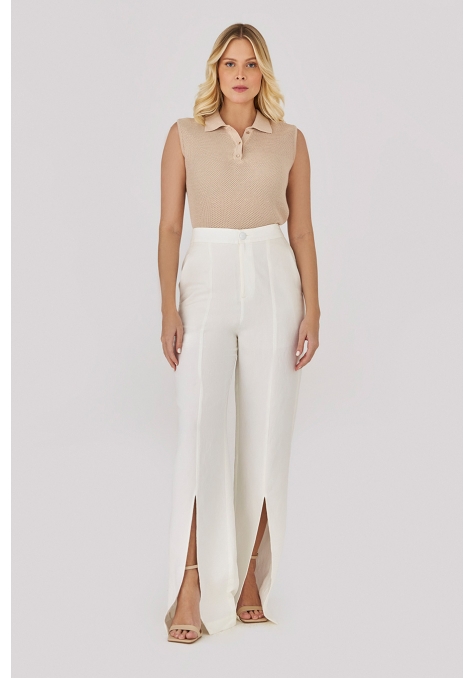 Calça Deep Alfaiataria com Fenda - Golden Hour