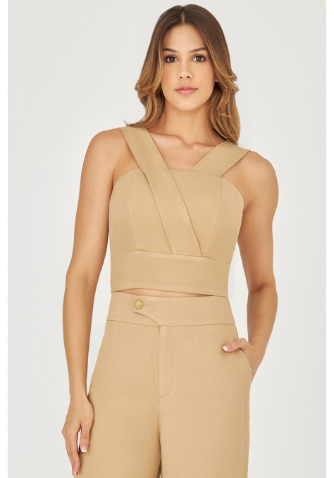 Cropped Deep com Detalhe Alça - Flower Road