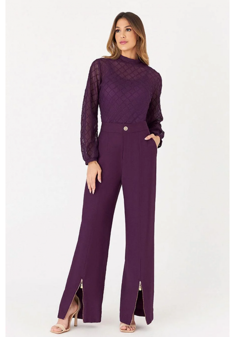 Blusa Deep Manga Longa com Textura Feminino - Spotlight