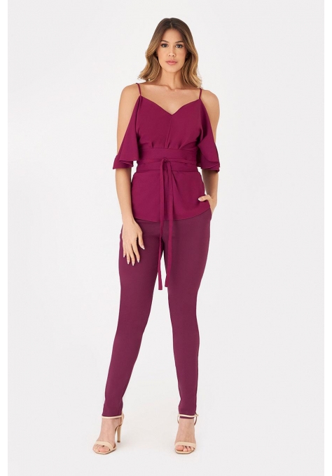 Blusa Deep Detalhe Mangas e Cinto Feminino - Spotlight