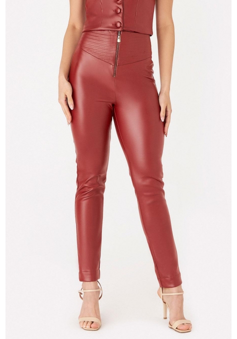 Calça Deep Skinny Couro com Zíper Feminino - Spotlight