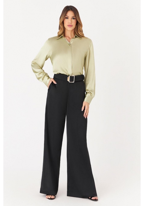 Camisa Deep Acetinada Risca de Giz Feminino - Spotlight