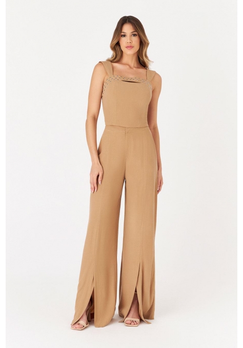 Conjunto Deep Calça e Cropped Detalhe Taxas Feminino - Spotlight