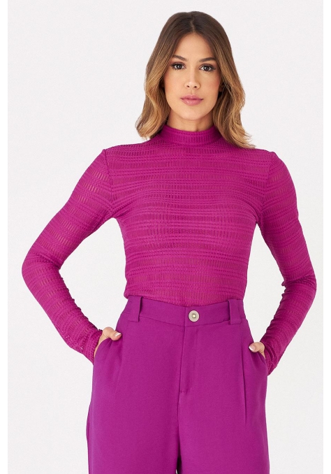 Blusa Deep de Tule com Manga Feminino - Spotlight