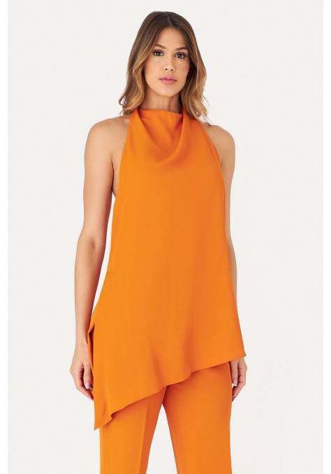 Blusa Deep Assimétrica com Pregas Feminino - Spotlight