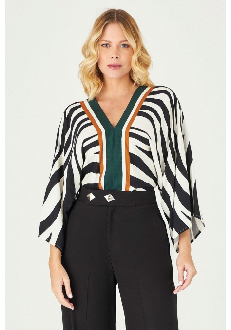 Blusa Deep Estampada com Mangas Feminino - Brigth