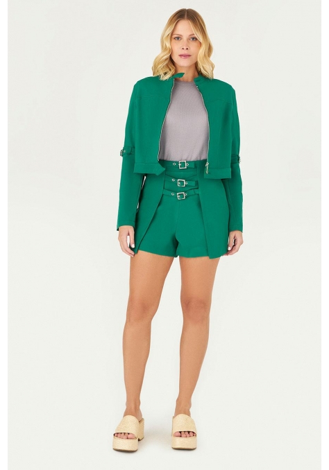 Casaqueto Deep com Zíper Detalhe Fivela Feminino - Bright