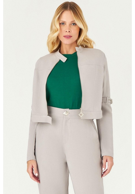 Casaqueto Deep com Zíper Detalhe Fivela Feminino - Bright