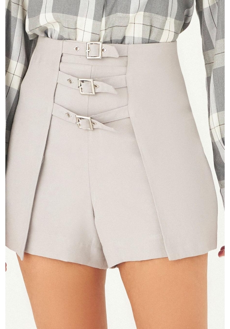 Short Saia Deep com Detalhe Fivela Feminino - Bright