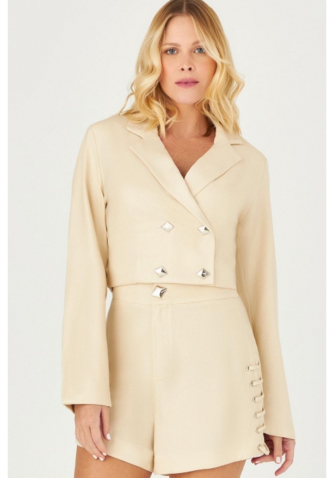 Casaqueto Deep com Detalhe Botão Losango Feminino - Bright