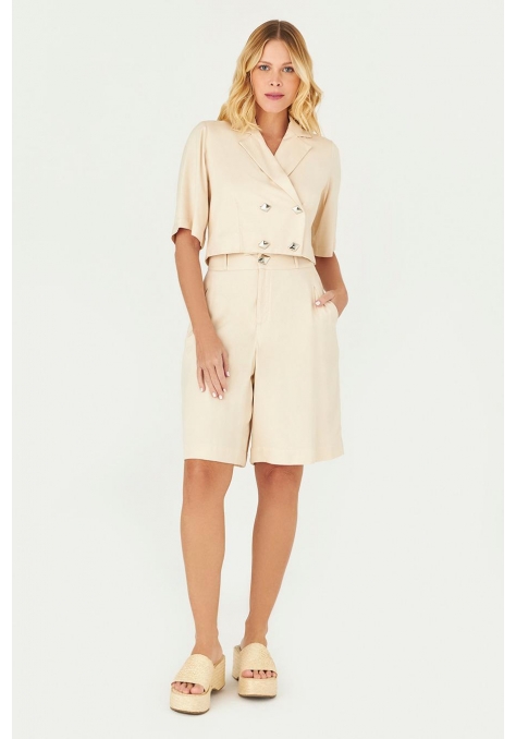 Conjunto Deep com Bermuda Detalhe Botões Feminino - Bright