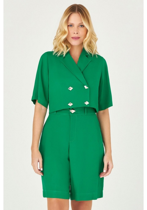 Conjunto Deep com Bermuda Detalhe Botões Feminino - Bright