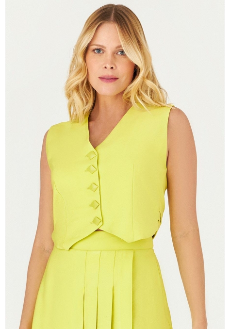 Colete Deep Detalhe Botões Feminino - Bright