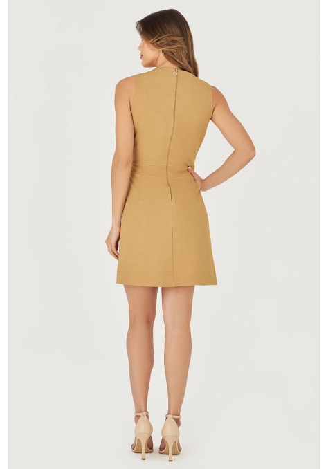 Vestido Deep Curto com Detalhe Botões - Flower Road