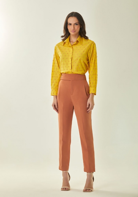 Calça Deep Alfaiataria com Botões Diferenciados Feminino - Refúgio
