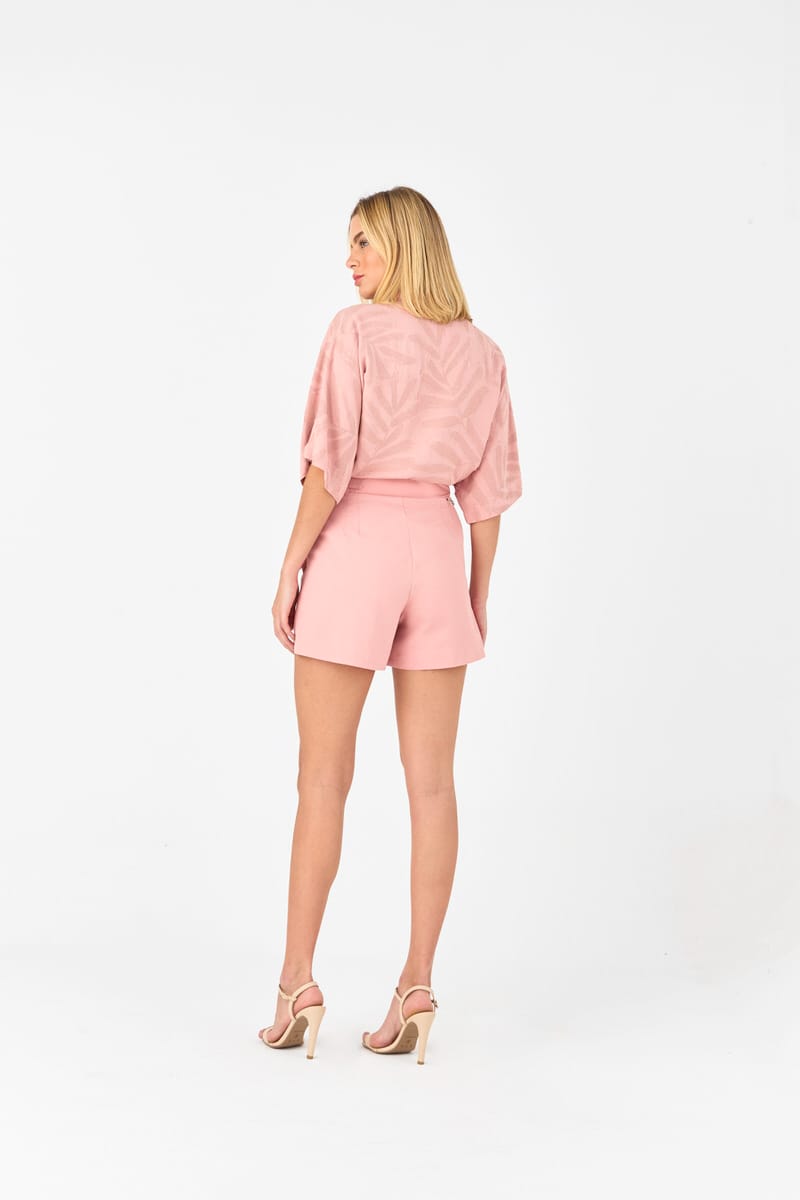 10153910 C ROS Blusa Manga Curta Com Textura