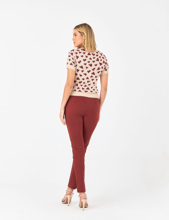 Calca Skinny Com Ziper Puxador Coracao