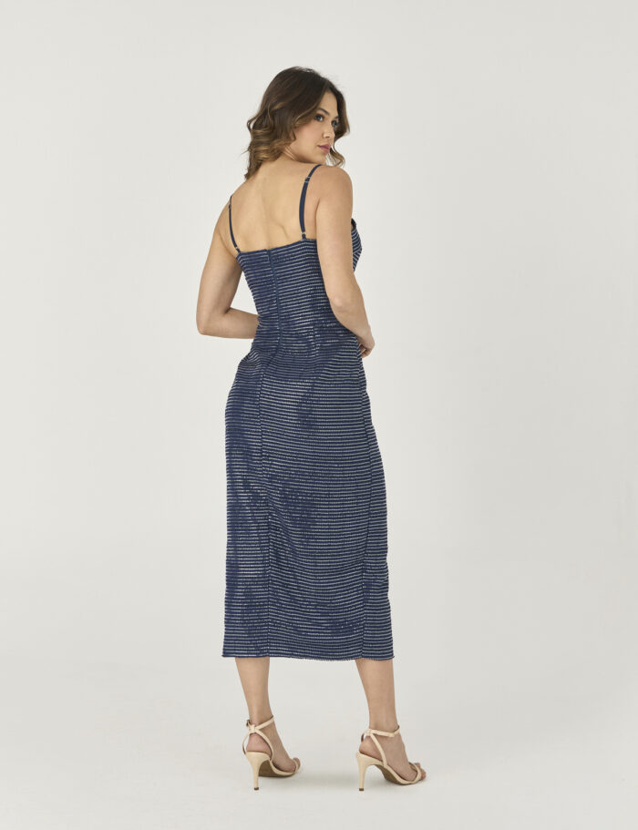 Vestido Midi Com Fenda De Paete