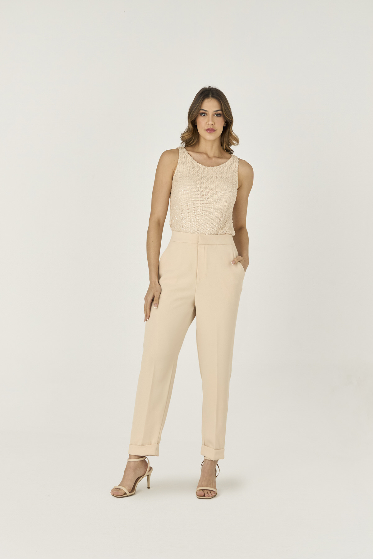 10631011 F BEG (3) Calca Alfaiataria Com Barra Italiana