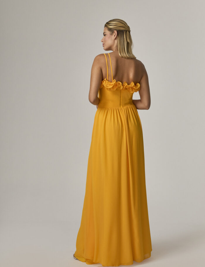 Vestido Longo Ombro So Com Babados