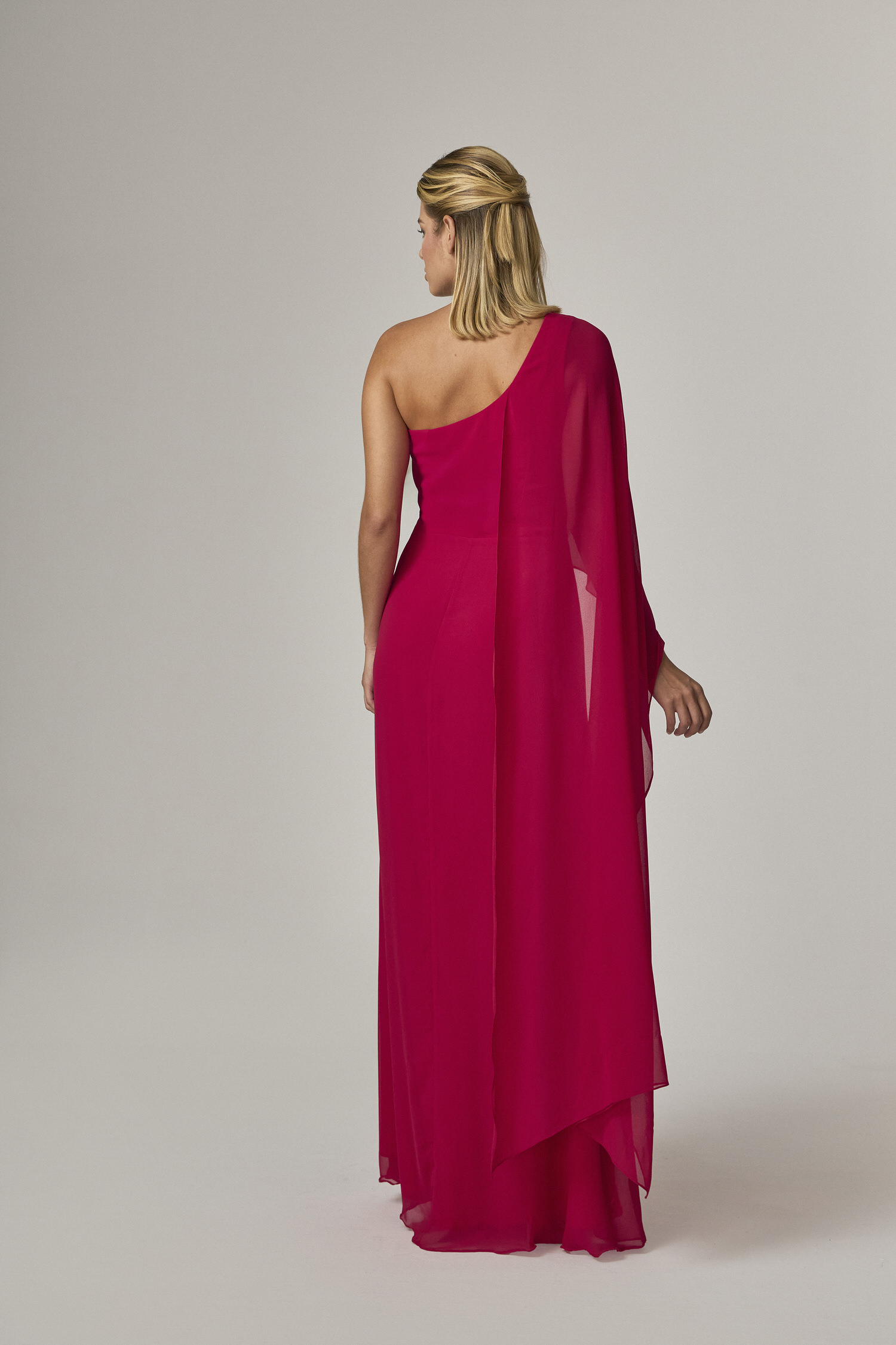 1073212 C ROSA 2 Vestido Longo Com Sobreposicao