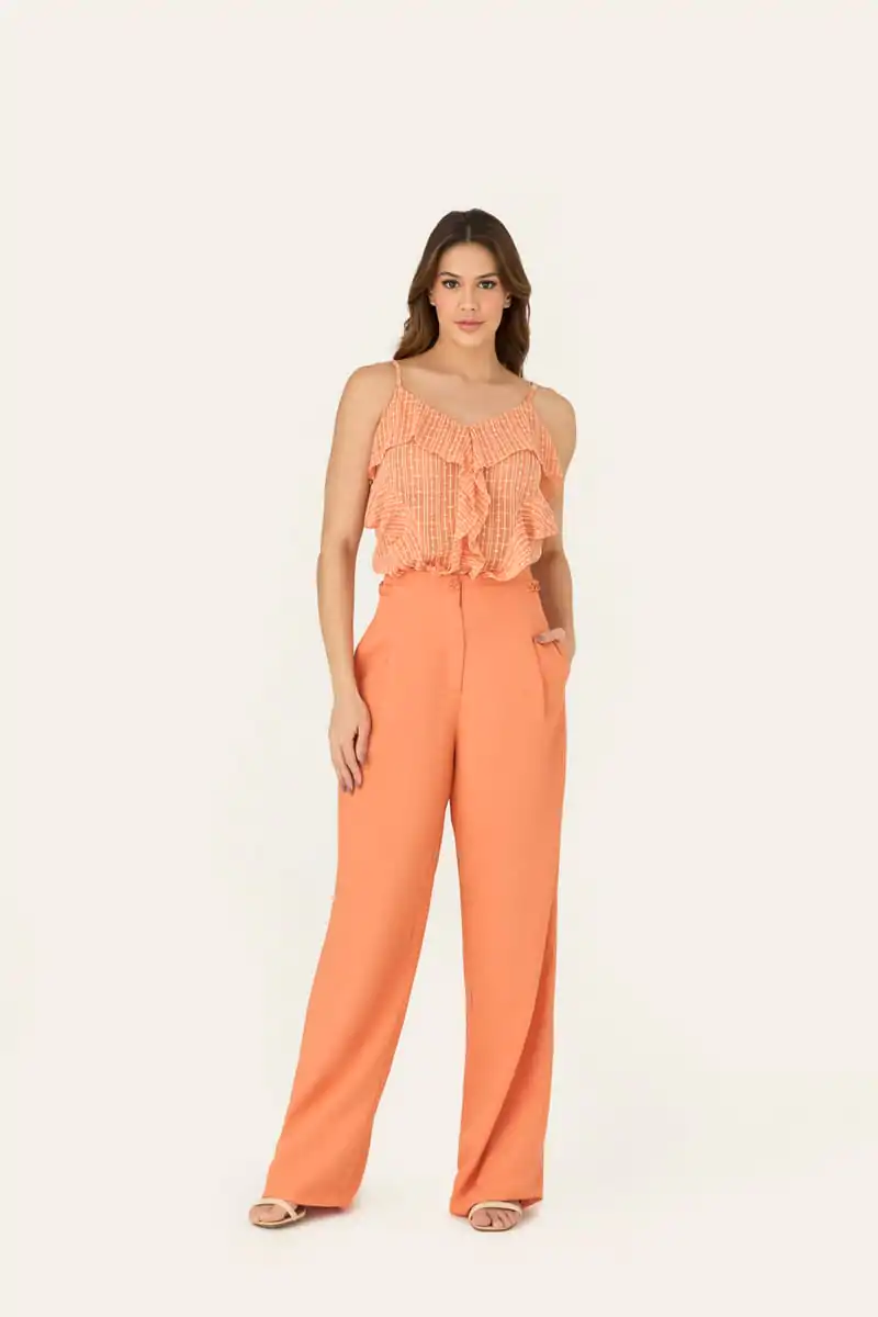 10152009 F CORAL Blusa Regata Com Babados