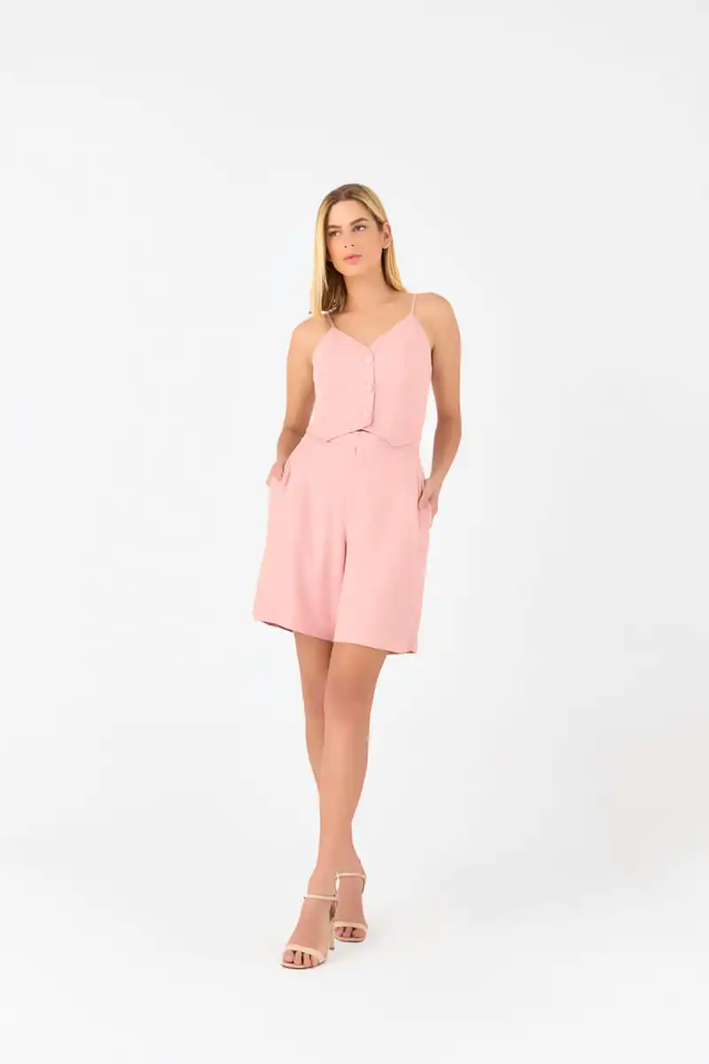 10140706 F ROS Blusa Cropped Com Detalhe Botoes