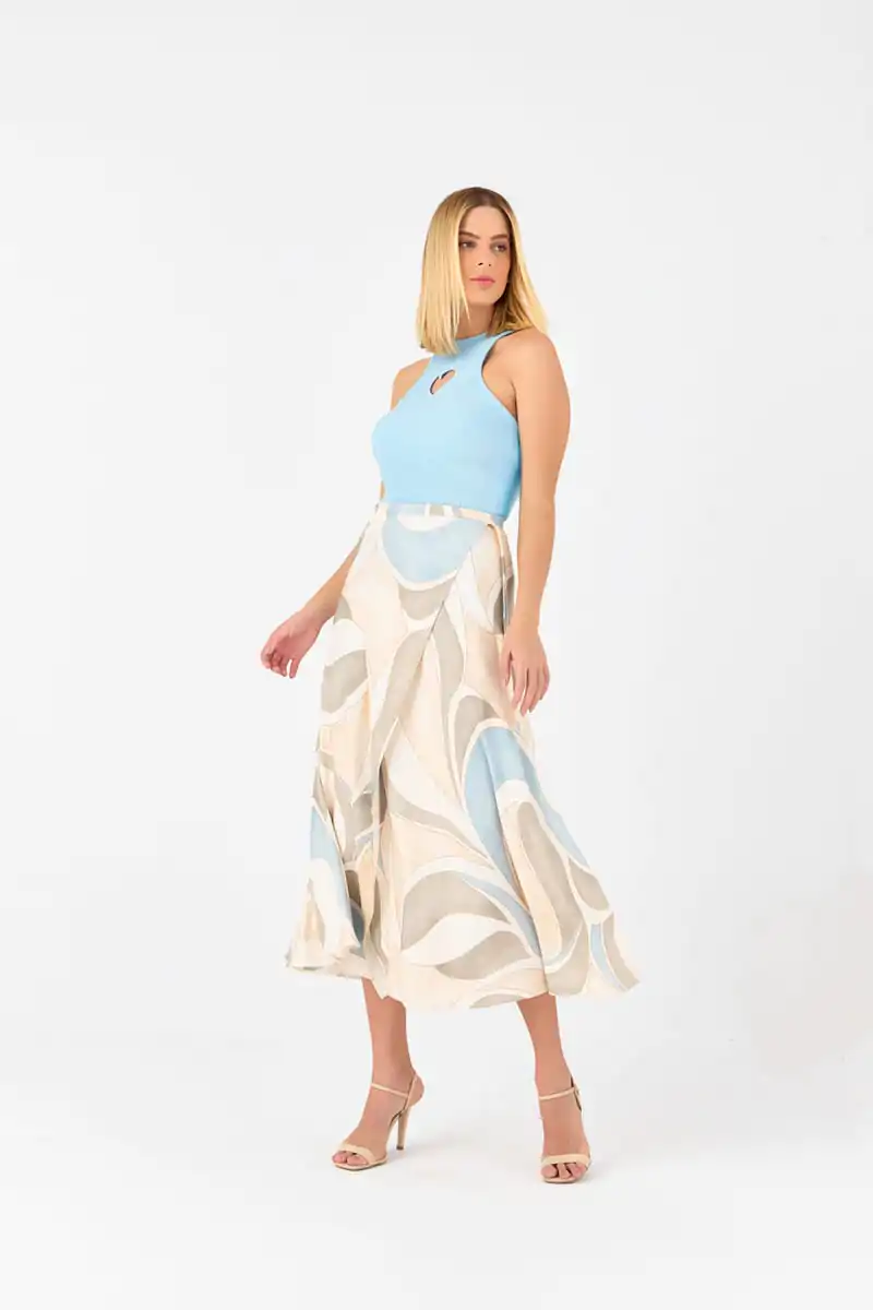 10153510 F AZUL Blusa Regata Detalhe Bordado Coracao