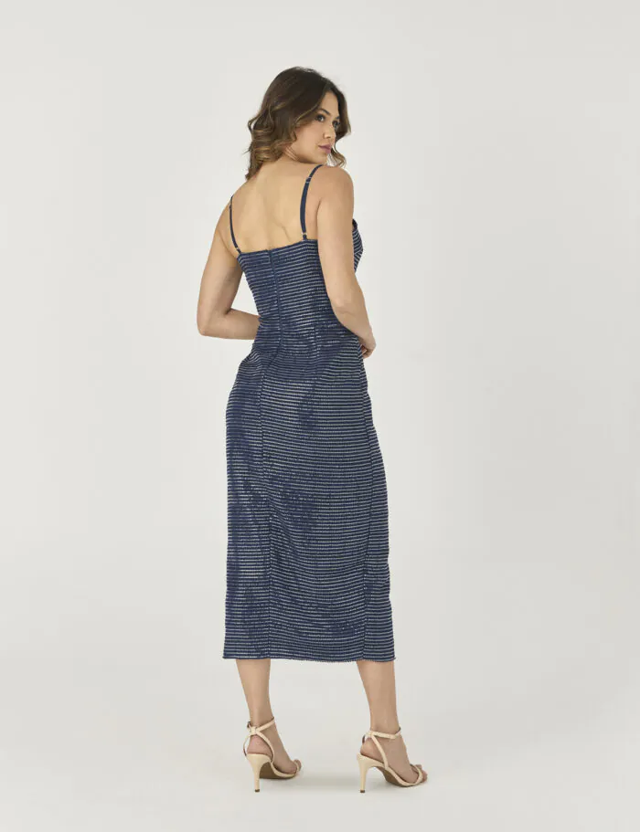 Vestido Midi Com Fenda De Paete