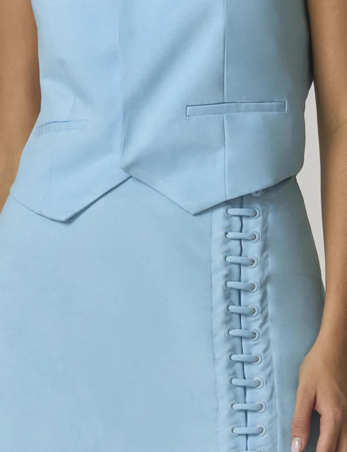 Saia Saia Curta Com Detalhe Ilhos