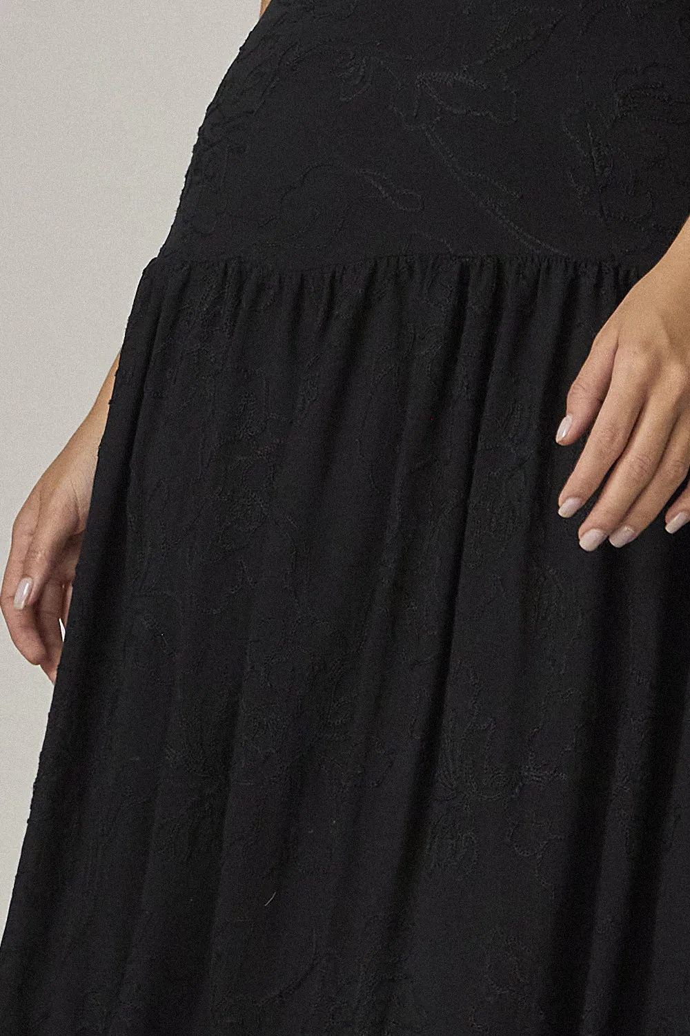 1072912-PRETO-1-C Vestido Longo Frente Unica