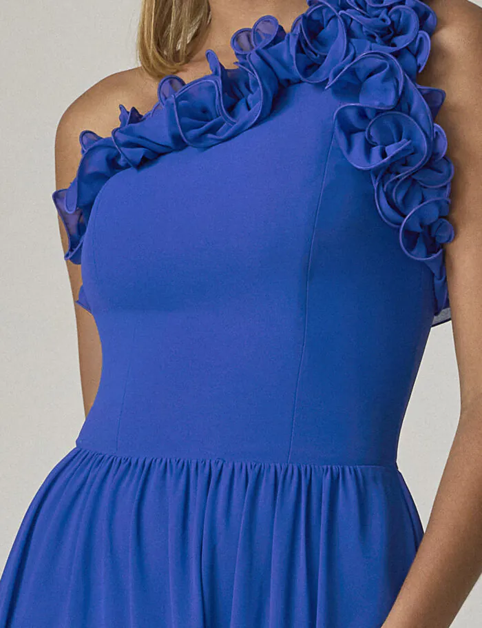 Vestido Longo Ombro So Com Babados