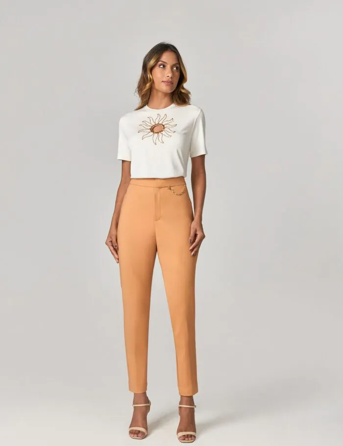 Calca Alfaiataria Detalhe Corrente