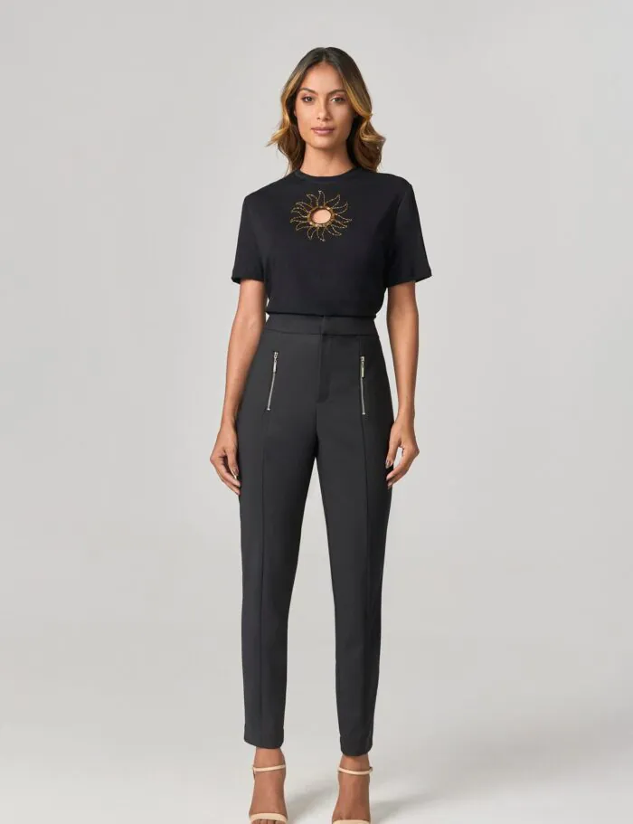 Calca Alfaiataria Com Ziper Lateral