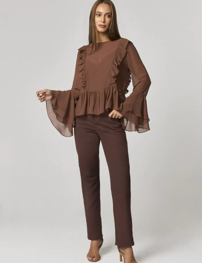 Blusa Manga Longa Com Top