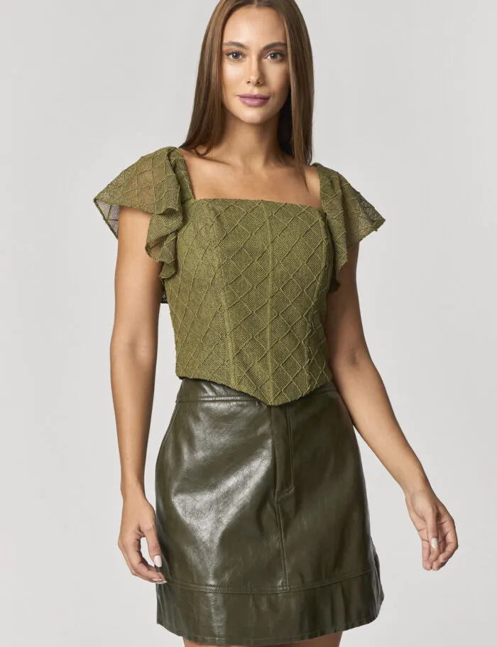 Blusa Corset Com Babados