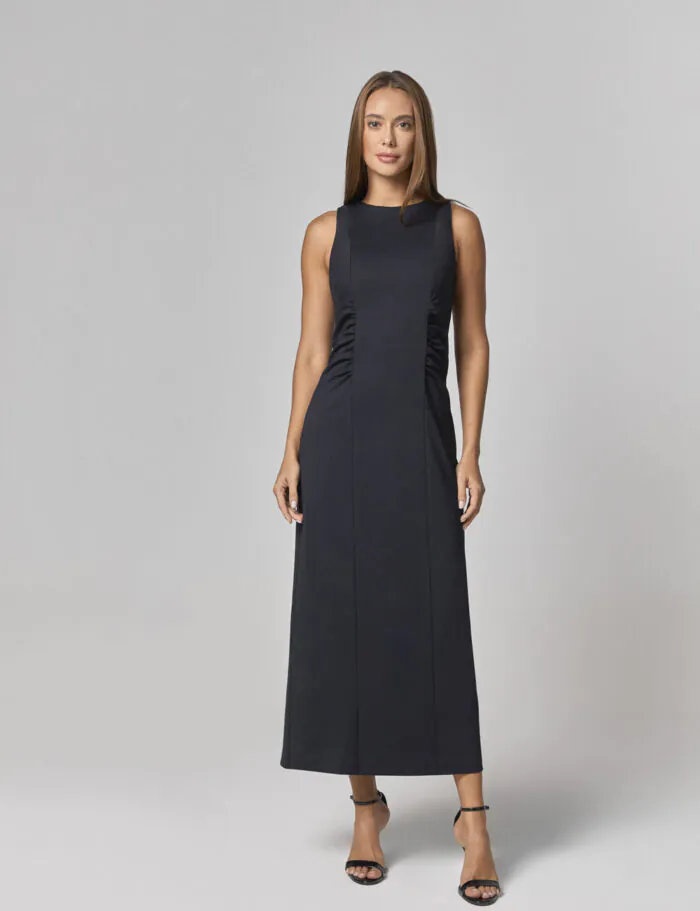 Vestido Midi De Malha Com Recortes