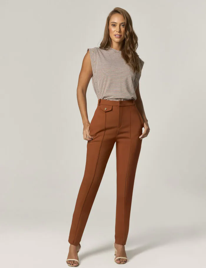 Calca Alfaiataria Com Barra Italiana