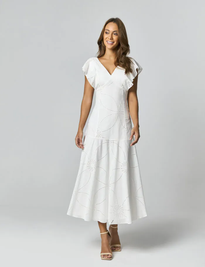 Vestido Midi De Laise Com Cinto Detalhe Fivela