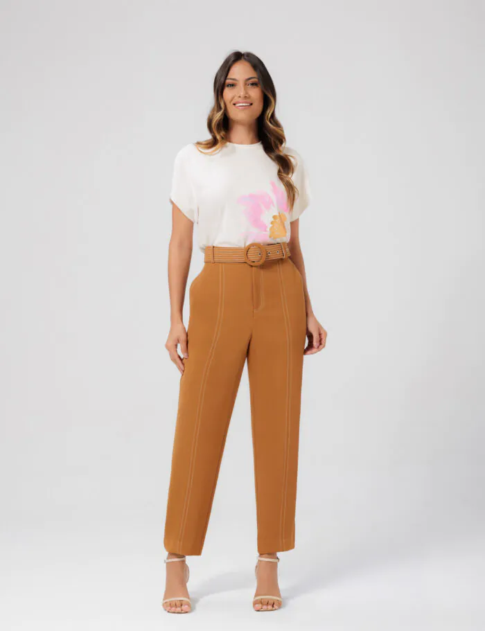 Blusa T-shirt Com Silk Flor